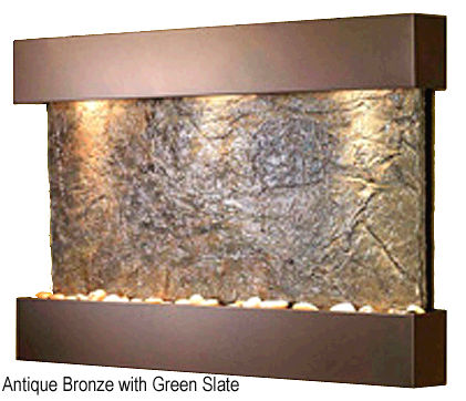 RCS3502 Reflection Creek - Green Natural Slate Wall Fountain