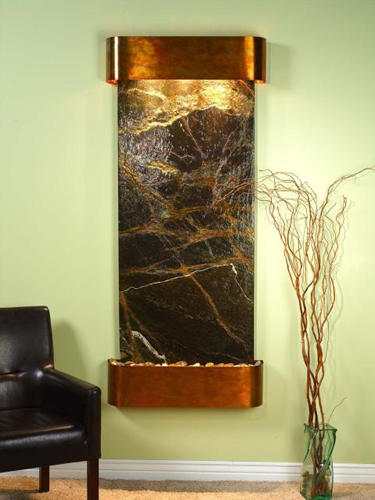 Inspiration Falls - Green Rainforest Marble Wall Fountain