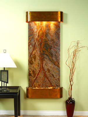 Inspiration Falls - Brown Rainforest Marble Wall Fountain