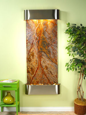 Inspiration Falls - Brown Rainforest Marble Wall Fountain