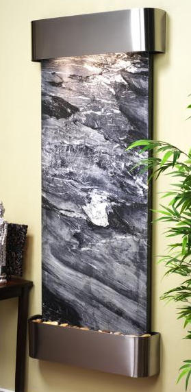 Inspiration Falls - Black Spider Marble Wall Fountain