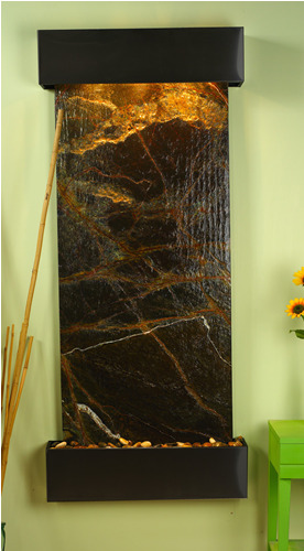 Inspiration Falls - Green Rainforest Marble Wall Fountain