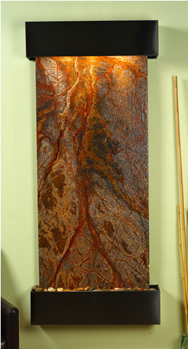 Inspiration Falls - Brown Rainforest Marble Wall Fountain