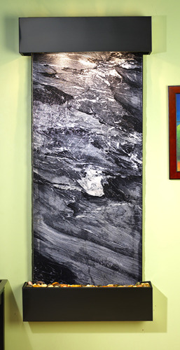 Inspiration Falls - Black Spider Marble Wall Fountain