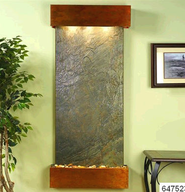 Inspiration Falls - Green Featherstone Wall Fountain