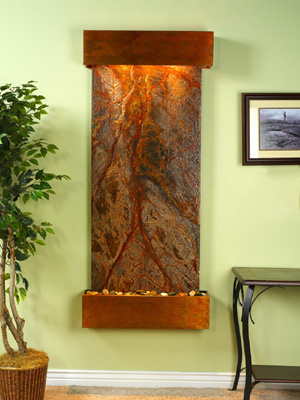 Inspiration Falls - Brown Rainforest Marble Wall Fountain