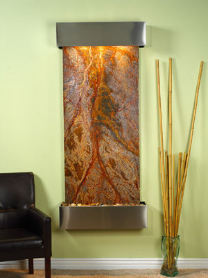 Inspiration Falls - Brown Rainforest Marble Wall Fountain