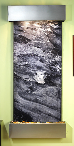 Inspiration Falls - Black Spider Marble Wall Fountain