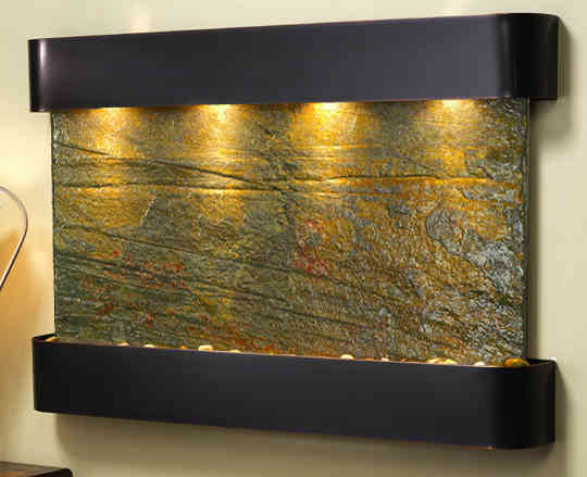 Sunrise Springs - Green Natural Slate Wall Fountain