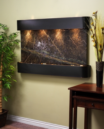 Sunrise Springs - Green Rainforest Marble Wall Fountain