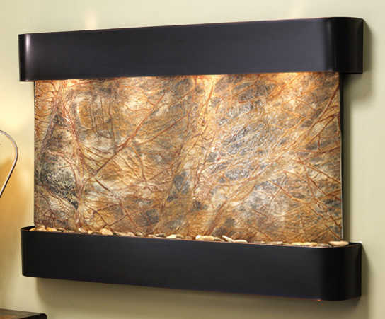 Sunrise Springs - Brown Rainforest Marble Wall Fountain