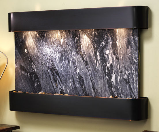 Sunrise Springs - Black Spider Marble Wall Fountain