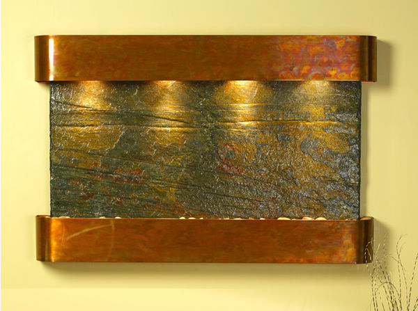 Sunrise Springs - Green Natural Slate Wall Fountain