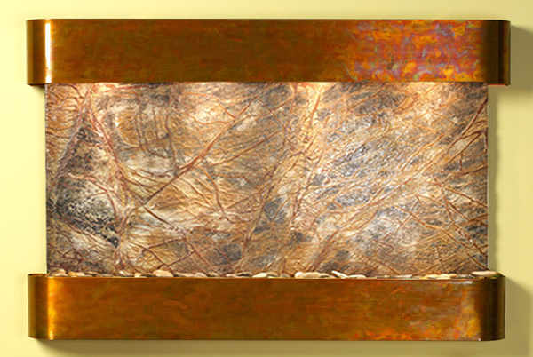 Sunrise Springs - Brown Rainforest Marble Wall Fountain