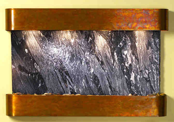 Sunrise Springs - Black Spider Marble Wall Fountain