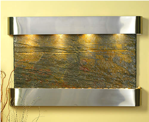 Sunrise Springs - Green Natural Slate Wall Fountain