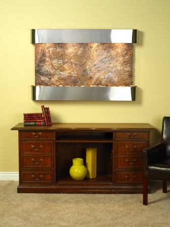 Sunrise Springs - Brown Rainforest Marble Wall Fountain