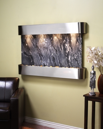 Sunrise Springs - Black Spider Marble Wall Fountain
