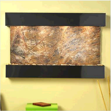 Sunrise Springs - Brown Rainforest Marble Wall Fountain