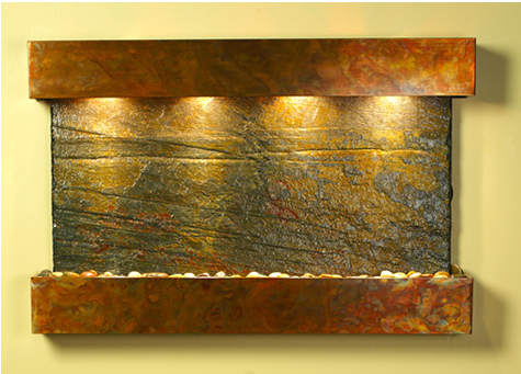 Sunrise Springs - Green Natural Slate Wall Fountain