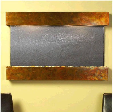 Sunrise Springs - Black Featherstone Wall Fountain