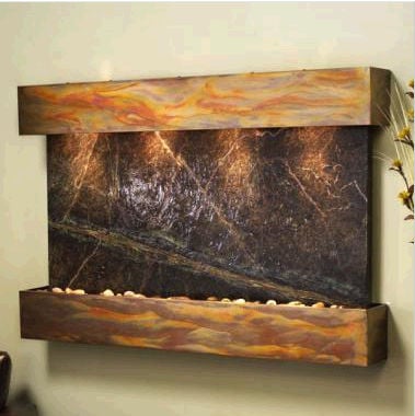 SSS1005 Sunrise Springs - Green Rainforest Marble Wall Fountain