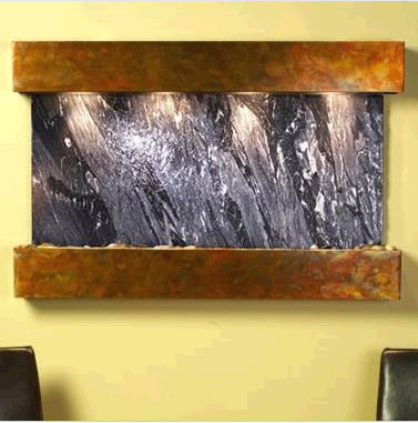 Sunrise Springs - Black Spider Marble Wall Fountain