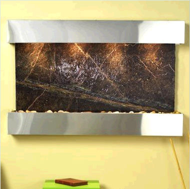 SSS2005 Sunrise Springs - Green Rainforest Marble Wall Fountain