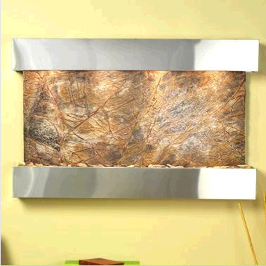 Sunrise Springs - Brown Rainforest Marble Wall Fountain