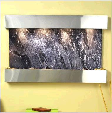 SSS2007 Sunrise Springs - Black Spider Marble Wall Fountain