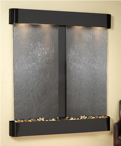 Cottonwood Falls - Black Featherstone Wall Fountain
