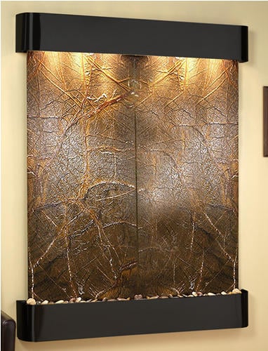 Majestic River - Green Rainforest Marble Wall Fountain
