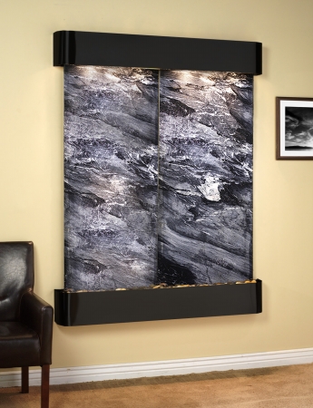 Majestic River - Black Spider Marble Wall Fountain