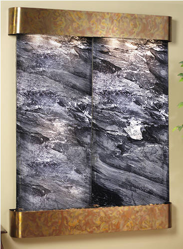 Majestic River - Black Spider Marble Wall Fountain