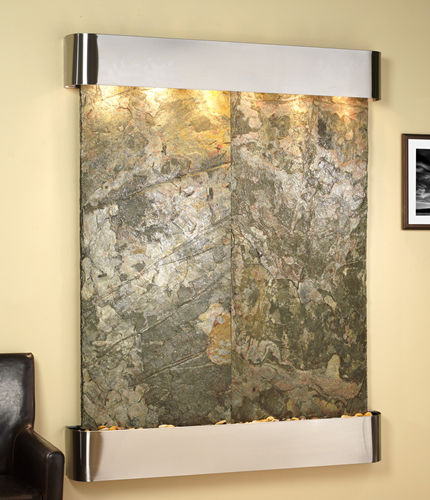 Majestic River - Green Natural Slate Wall Fountain