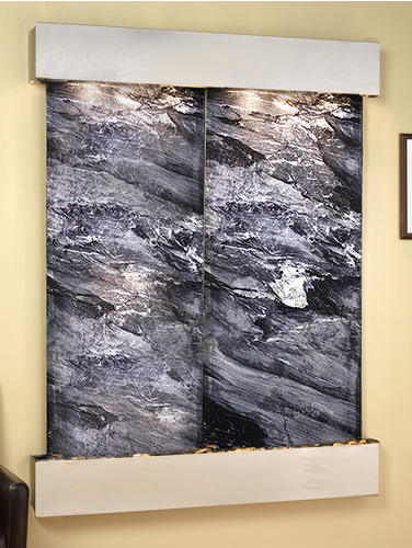 Majestic River - Black Spider Marble Wall Fountain