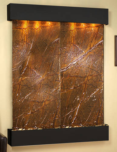 Majestic River - Brown Rainforest Marble Wall Fountain