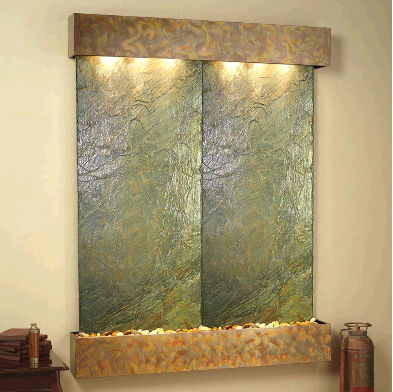Majestic River Wall Fountain - Green Natural Slate