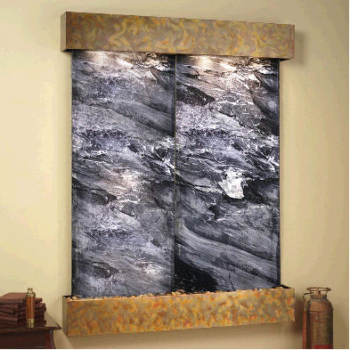 Majestic River - Black Spider Marble Wall Fountain
