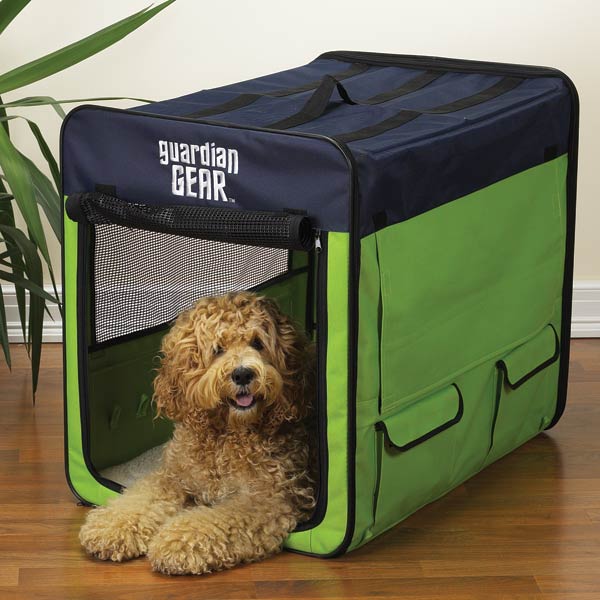 Picture of Pet Pals ZA420 31 Guardian Gear Collapsible Crate Med Lime-Blue S