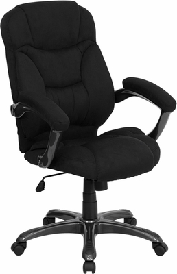 High Back Black Microfiber Upholstered Contemporary Office Chair