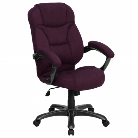 Picture of Flash Furniture GO-725-GRPE-GG High Back Grape Microfiber Upholstered Contemporary Office Chair