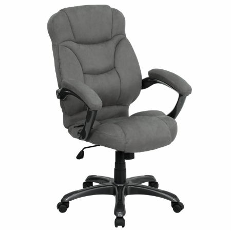 Picture of Flash Furniture GO-725-GY-GG High Back Gray Microfiber Upholstered Contemporary Office Chair