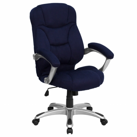 Picture of Flash Furniture GO-725-NVY-GG High Back Navy Blue Microfiber Upholstered Contemporary Office Chair