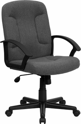 Picture of Flash Furniture GO-ST-6-GY-GG Mid-Back Gray Fabric Task and Computer Chair with Nylon Arms