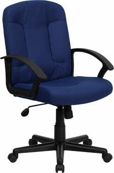 Picture of Flash Furniture GO-ST-6-NVY-GG Mid-Back Navy Fabric Task and Computer Chair with Nylon Arms