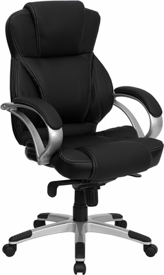 Picture of Flash Furniture H-9626L-2-GG High Back Black Leather Contemporary Office Chair