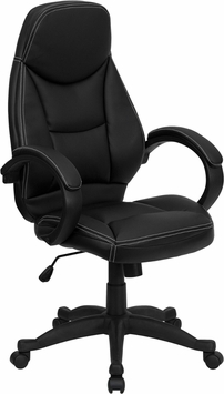 Picture of Flash Furniture H-HLC-0005-HIGH-1B-GG High Back Black Leather Contemporary Office Chair