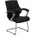 Flash Furniture H-9637L-3-SIDE-GG Black Leather Executive Side Chair Flash Furniture H-9637L-3-SIDE-GG Black Leather Executive Side Chair