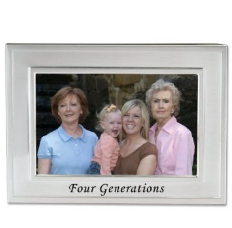 Brushed Metal 4x6 Four Generations Picture Frame - Sentiments Collection
